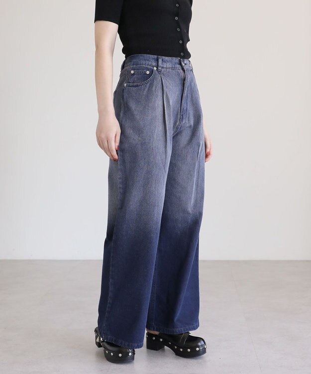 Green Parks ・ＳＵＧＡＲ　ＳＰＯＯＮ　デニムワイドパンツ Purple