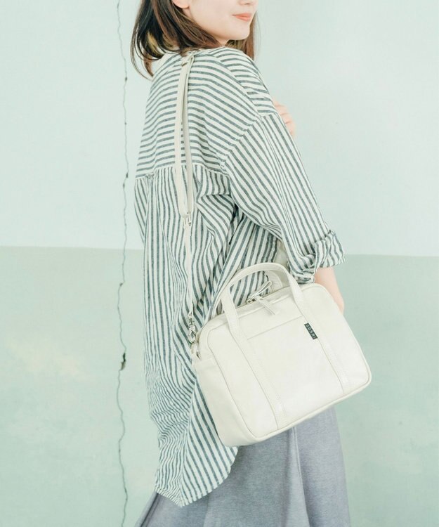 YUSHI 【本革/2way】NUANCE - BOSTON SHOULDER 本革 ボストンショルダー ホワイト