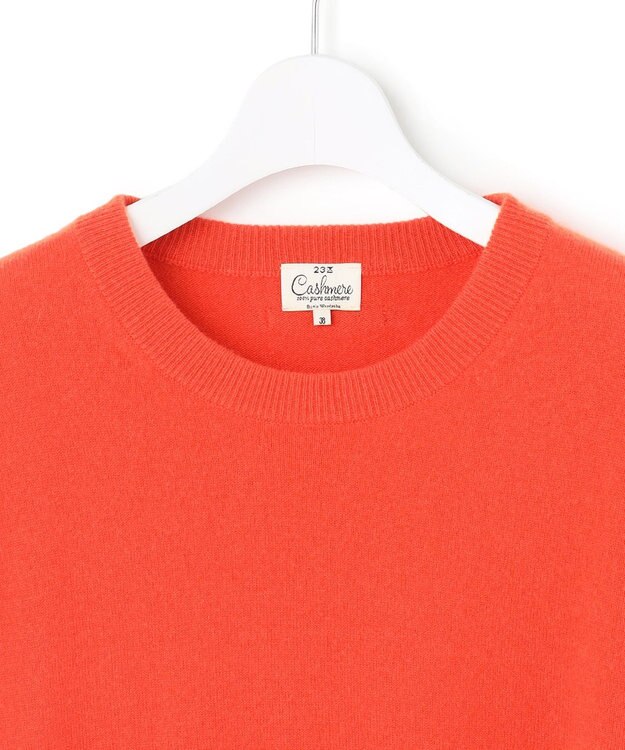 23区 【Oggi2月号掲載/洗える】ピュアカシミヤ クルーネック ニット オレンジ系