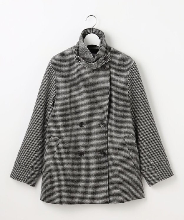 J.PRESS LADIES S チェックビーバー Pコート ブラックチェック系