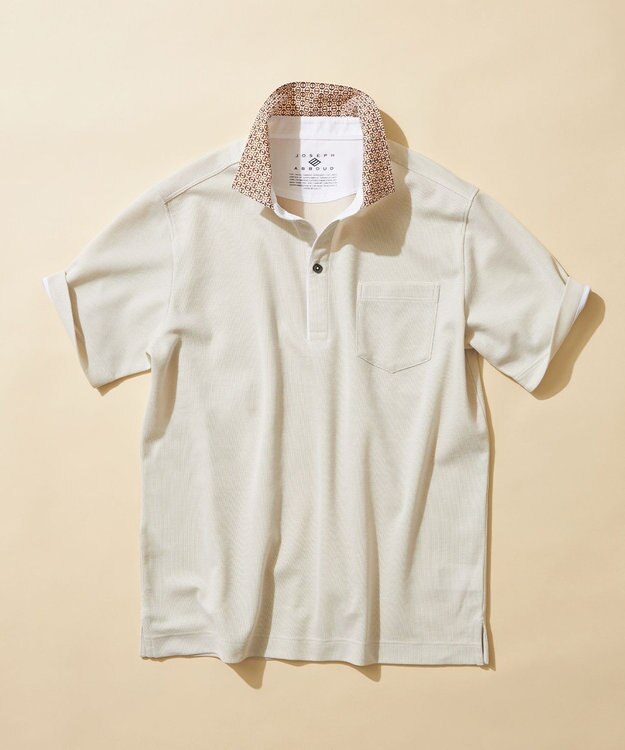JOSEPH ABBOUD 【キングサイズ・オーガニックコットン使用】ダディ ポロシャツ アイボリー系