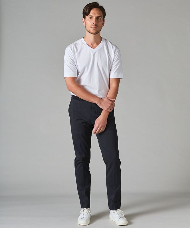 GOTAIRIKU ビジネスインナー/下着兼用【パックT】5.6oz 綿100％ スムース光沢加工 Tシャツ（Vネック/2枚セット） ホワイト系