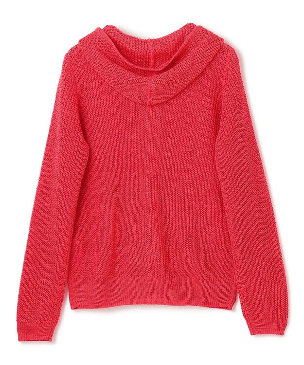 BEIGE， 【洗える】OPTICAL / ペーパーヤーンフーディージップニット Poppy Red