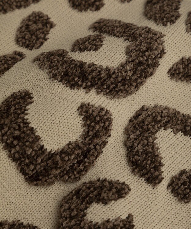 Green Parks ・ｆｕｒｒｙ　ｒａｔｅ　レオパードジャカードニット Beige