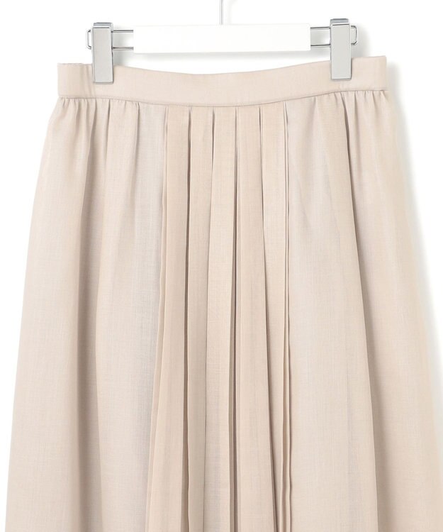 23区 【洗える】ソフトシアーフィルム タック スカート ベージュ系