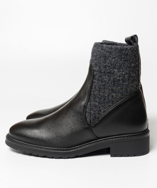 BONTRE 【UNISA/ウニサ】リブニットショートブーツ ブラック