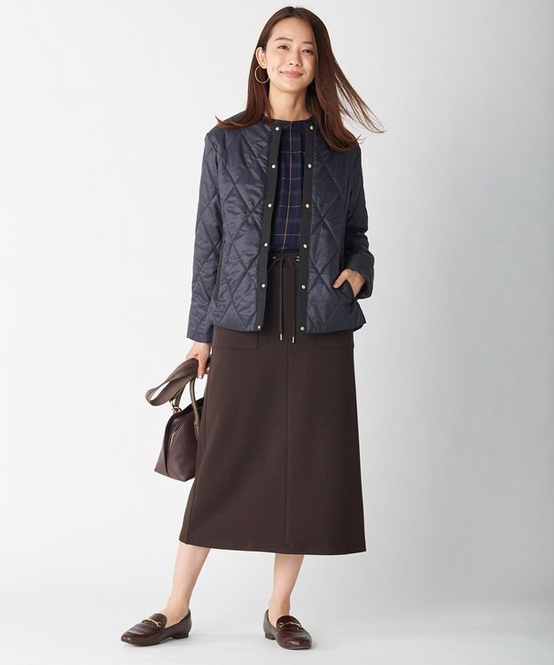 J.PRESS LADIES L 30デニール高密度タフタII キルティングコート ネイビー系