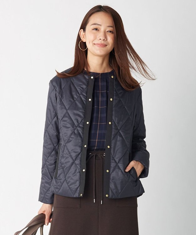 J.PRESS LADIES L 30デニール高密度タフタII キルティングコート ネイビー系