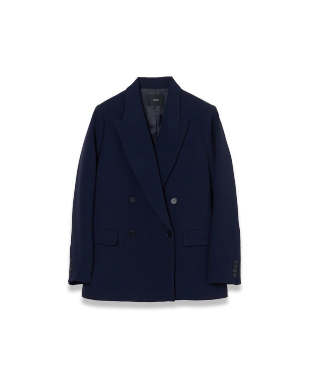 JOSEPH 【FOUNDATIONS】クレープストレッチ ダブルブレストジャケット Navy