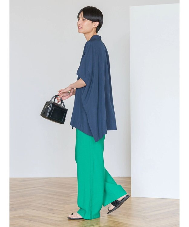 AMERICAN HOLIC 接触冷感ポンチョフレンチスリーブシャツ Navy