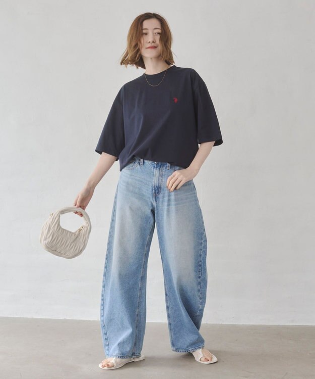 WEGO 【ユニセックス着用ITEM/MLサイズ展開】U.S. POLO ASSN.別注 接触冷感T（SS） ネイビー