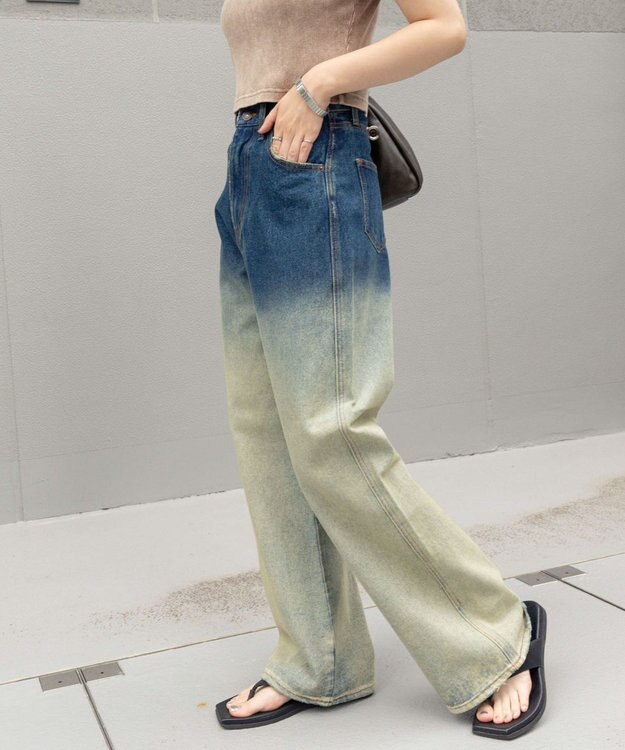 WEGO 【新色追加/美脚/XS～Lサイズ展開】ストレートデニムパンツ 柄1