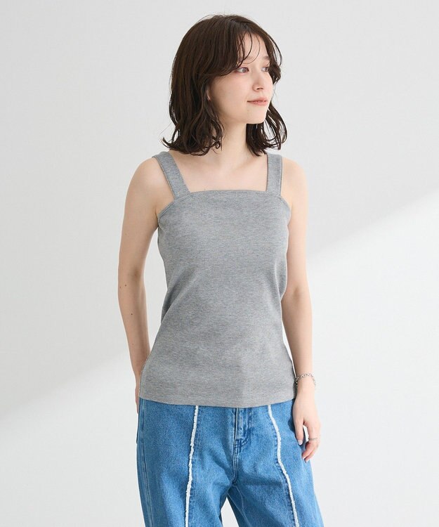 Green Parks スクエアラメタンクトップ Gray