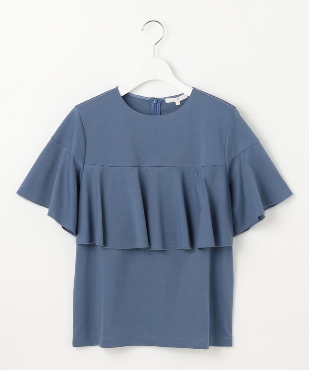 自由区 S 【接触冷感・UVカット・吸水速乾・抗菌防臭・洗える】ハイツイストポンチフレアディティール カットソー ブルーグレー