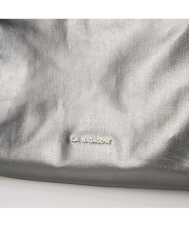 LA BAGAGERIE コーティングキャンバス ショルダーバッグ ガンメタリック