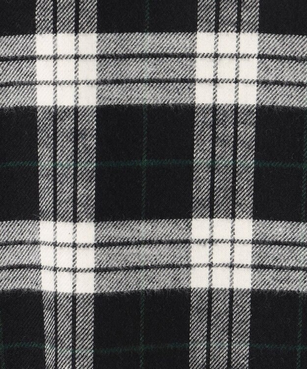 23区 L 【洗える】ブラッシュド ビエラチェック シャツ モノトーン系