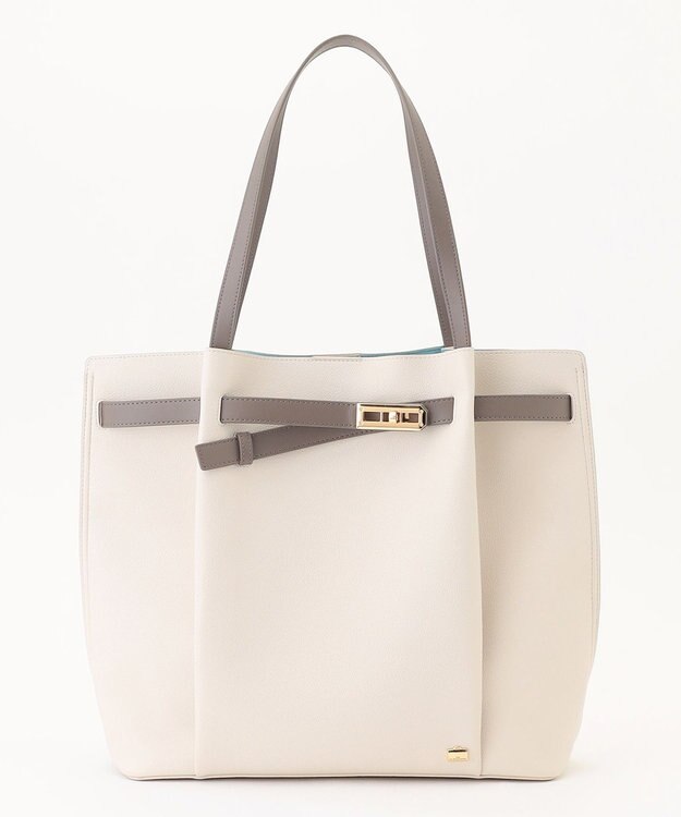 LA BAGAGERIE コンビカラーA4トートバッグ アイボリー