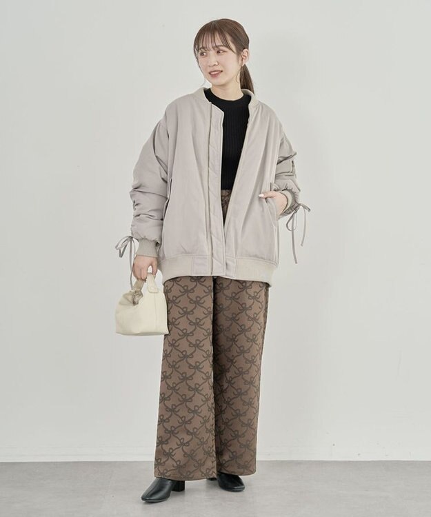 Green Parks ・ｓｗｉｎｇ　ｂｙ　中綿ボリュームスリーブＭＡ－１ Gray Beige