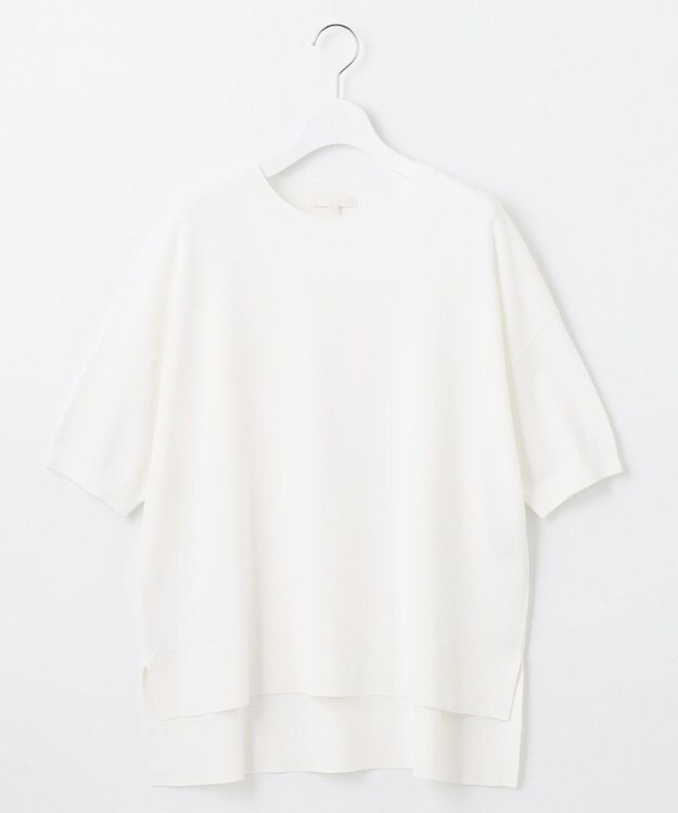 自由区 【接触冷感・UVカット】クレープストレッチプルオーバー ニットⅡ オフホワイト