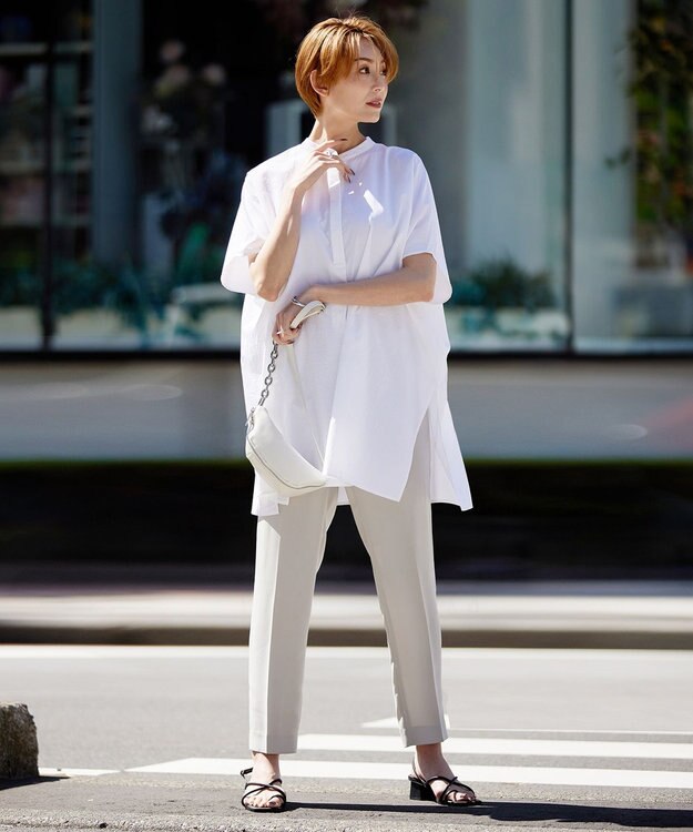 ICB 【接触冷感・UVケア・速乾・洗える】FluidBackSatin ドロストパンツ トープ系