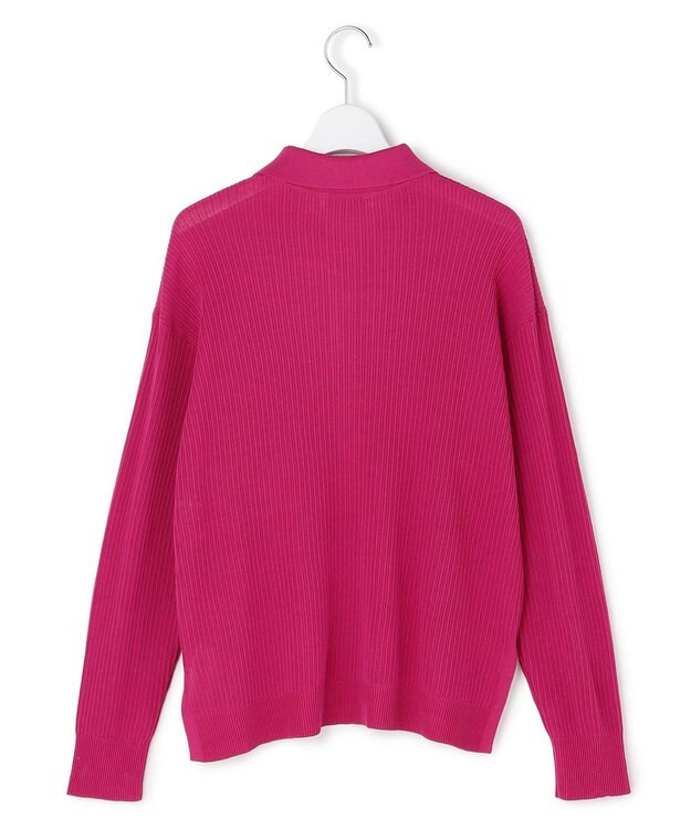 ICB L マーセライズコットンポロ ニット フューシャ