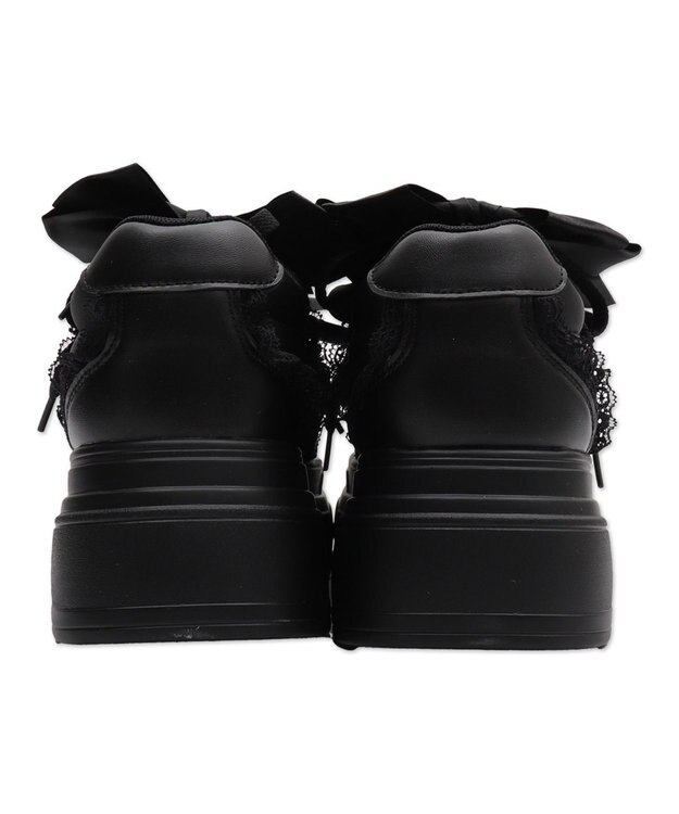 WEGO ダブルリボンフリルスニーカー ブラック