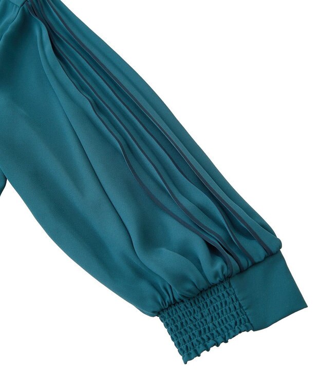YECCA VECCA ラインプリーツスリーブシャツ Blue Green