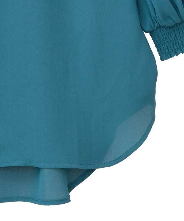 YECCA VECCA ラインプリーツスリーブシャツ Blue Green