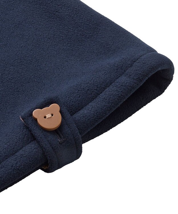 MIKI HOUSE HOT BISCUITS 【70-90cm】 お耳付きボアフリース ダッフルマント 紺