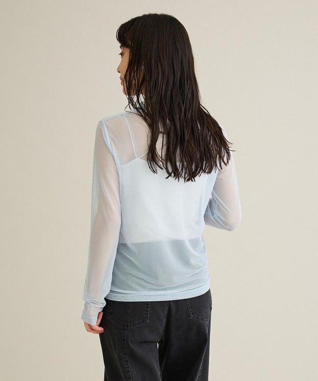 CRAFT STANDARD BOUTIQUE シアーメッシュロングスリーブインナー Light Blue