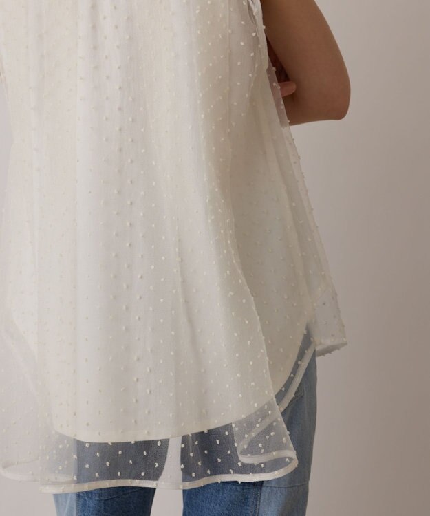 GRACE CONTINENTAL シアージャガードカットトップ ホワイト