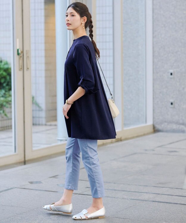 Tiaclasse L 【洗える・ストレッチ】デニムパンツ サックス