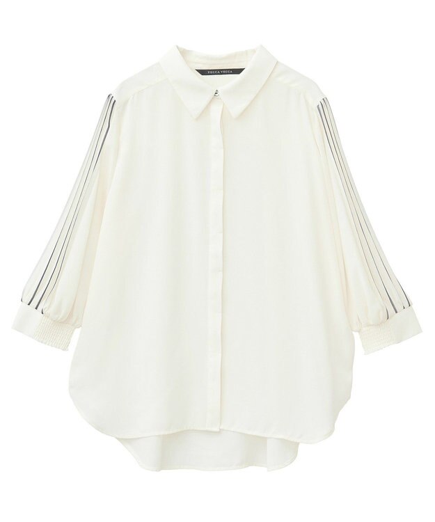 YECCA VECCA ラインプリーツスリーブシャツ Off White