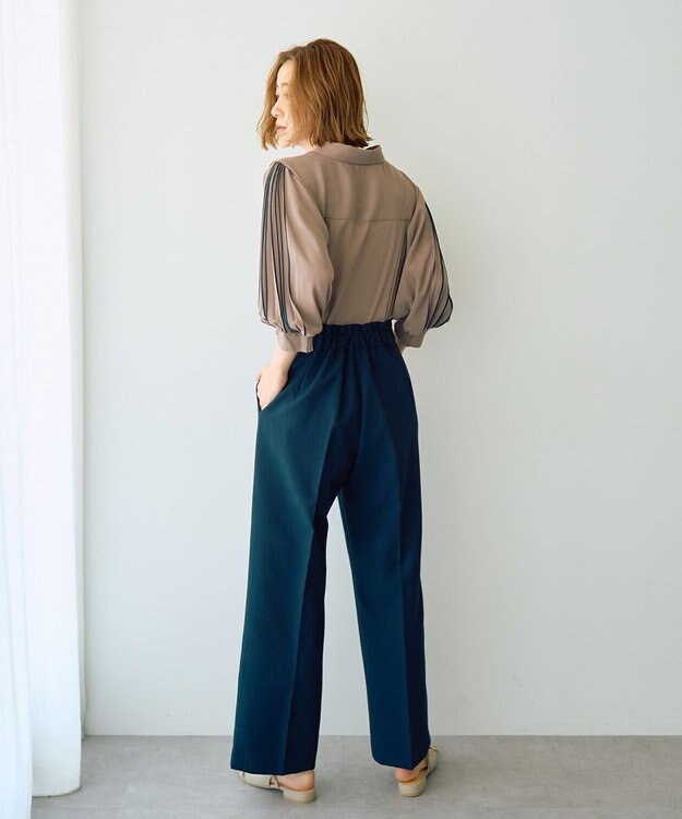 YECCA VECCA ラインプリーツスリーブシャツ Mocha