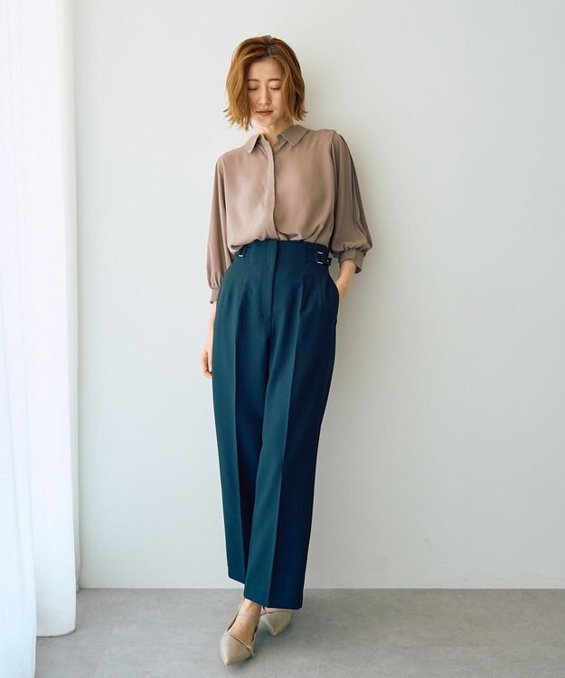 YECCA VECCA ラインプリーツスリーブシャツ Mocha