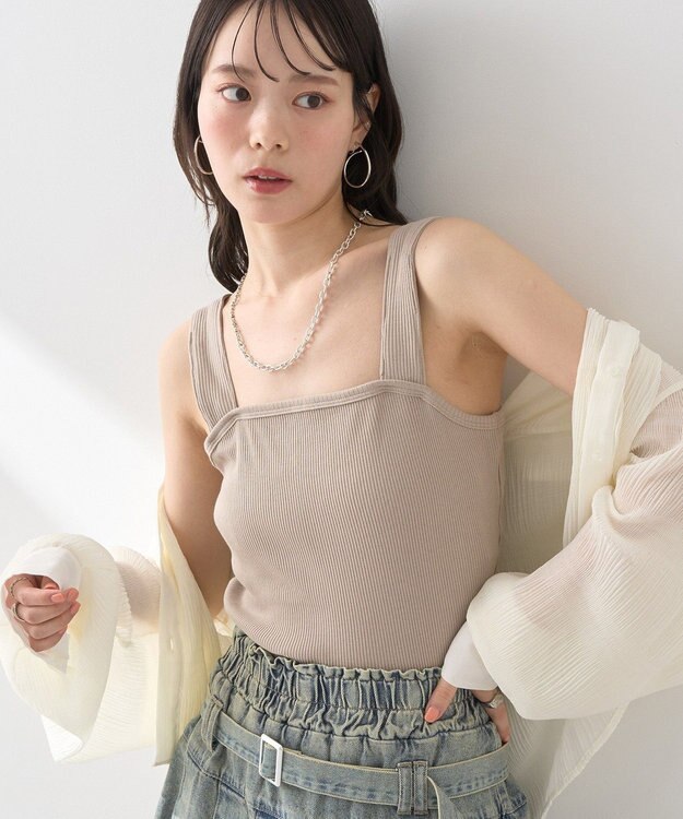 earth music&ecology ワイドストラップキャミソール Beige