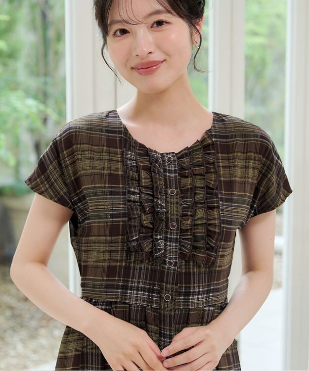 Tiaclasse 【おのののかさん着用・新色追加】フリルワンピース ブルーチェック