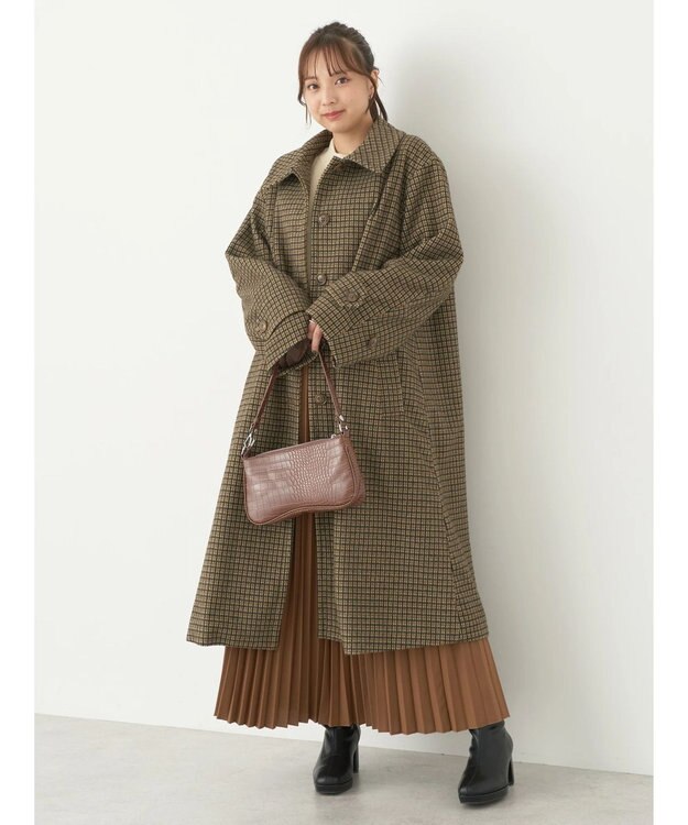 earth music&ecology ステンカラーコート（チェック） Check