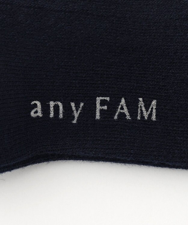 ANY KIDS 【日本製】リボン 刺繍 ハイソックス ネイビー