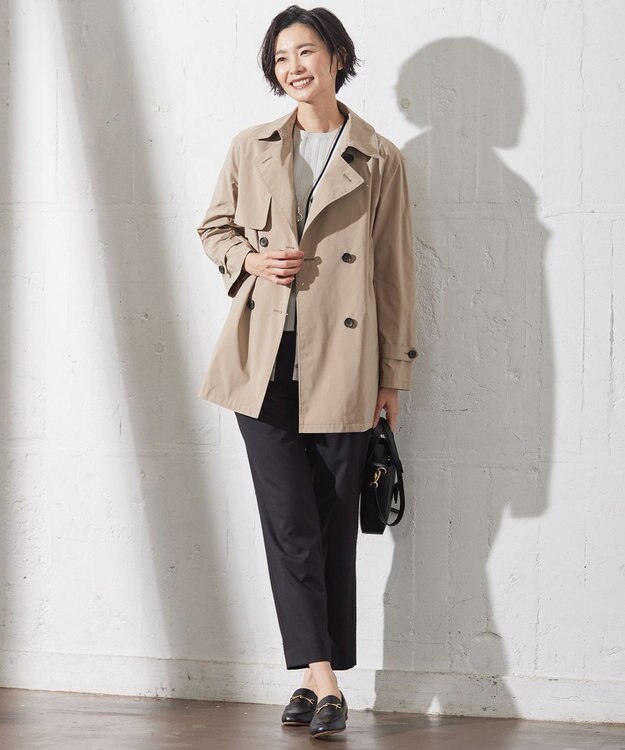 J.PRESS LADIES L 【洗える】RAYON STRETCH PLAIN Vネック カーディガン ライトグレー系