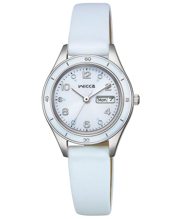 CITIZEN 【電池交換不要 ソーラーテックウオッチ】wicca「ACTIVE LINE」KH3-711-70 シルバー ライトブルー シルバー