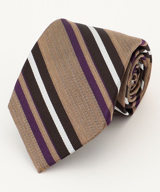 J.PRESS MEN 【STRUCTURE MIX COLLECTION】レジメンタル ネクタイ ベージュ系1