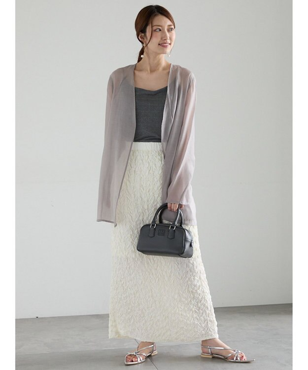 Te chichi シアーノーカラーシャツ グレー