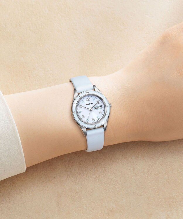 CITIZEN 【電池交換不要 ソーラーテックウオッチ】wicca「ACTIVE LINE」KH3-711-70 シルバー ライトブルー シルバー