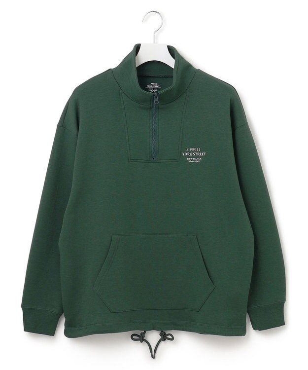 J.PRESS YORK STREET 【UNISEX】スタンド ハーフジップ プルオーバー スウェット グリーン系