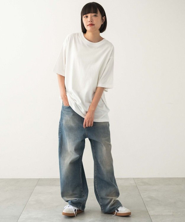 WEGO 【ユニセックス着用ITEM/MLサイズ展開/綿100%】リラックスフィットコットンT（SS） ホワイト