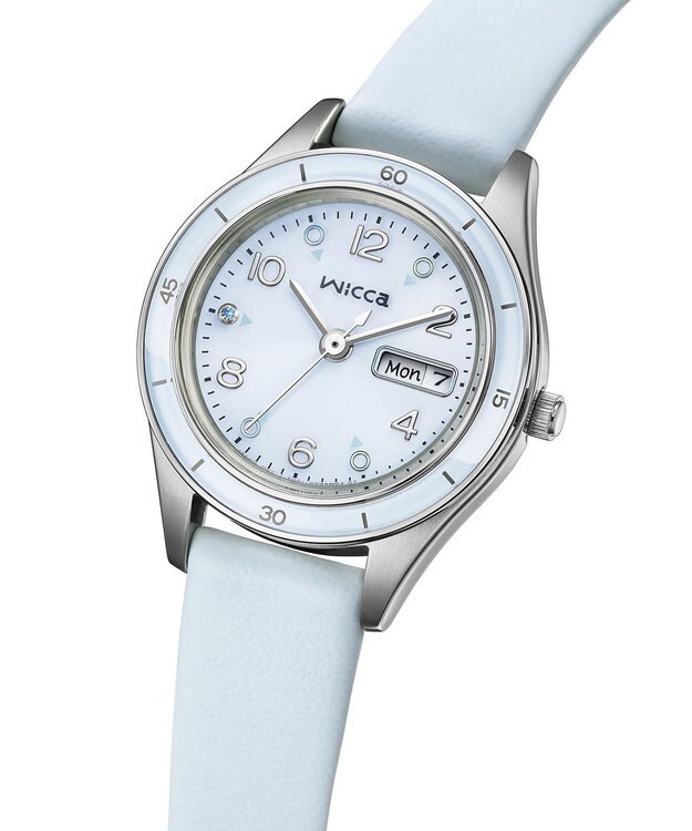 CITIZEN 【電池交換不要 ソーラーテックウオッチ】wicca「ACTIVE LINE」KH3-711-70 シルバー ライトブルー シルバー