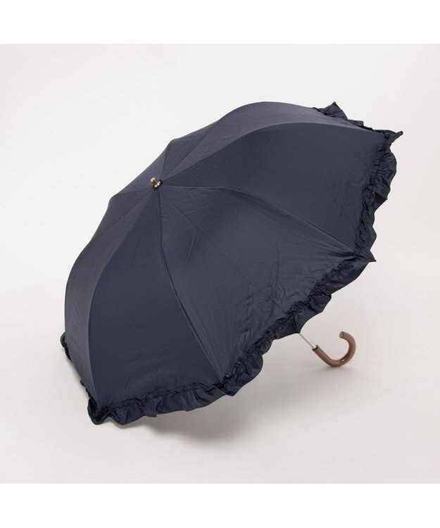 UNBILLION カシュネ cachenez / PUビッグフリルトップレス2段折りたたみ傘 ネイビー