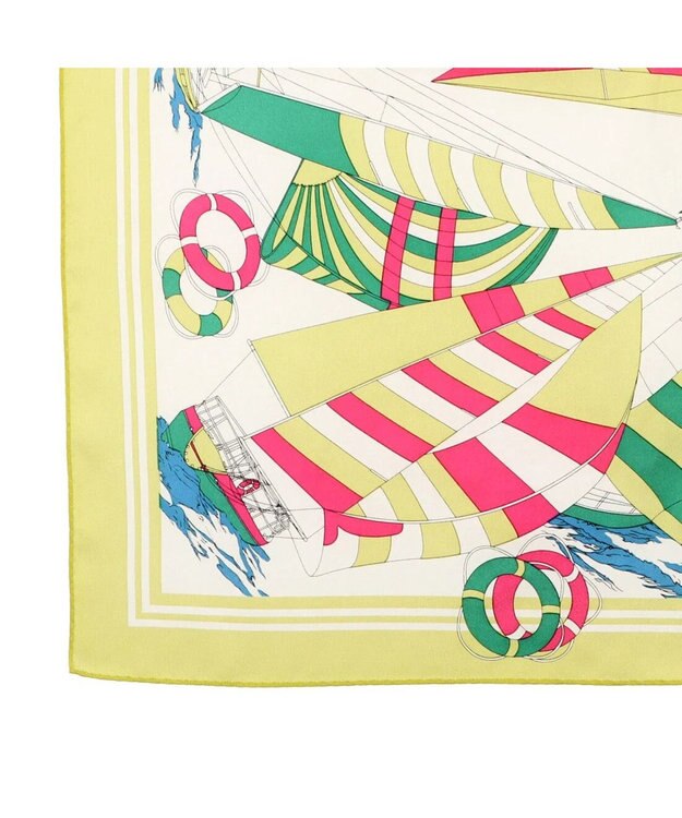 UNBILLION kakatoo ヨット柄シルクミニスカーフ イエロー