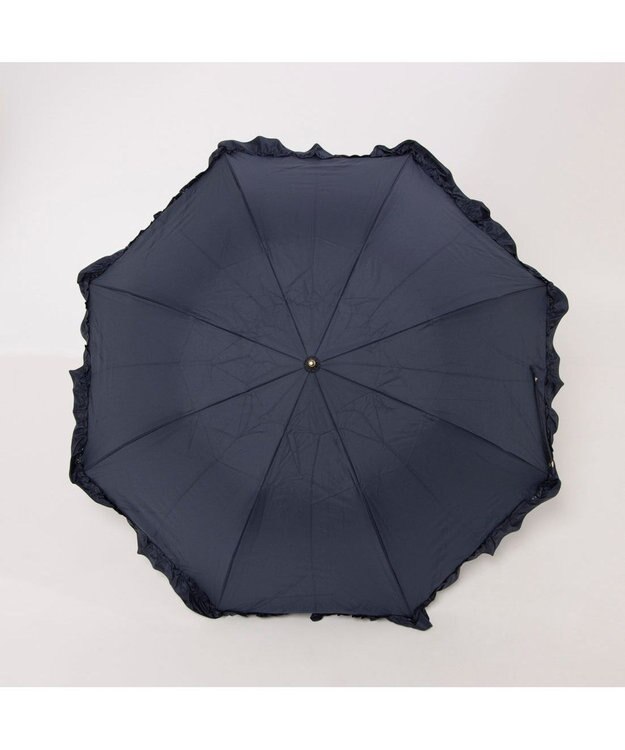 UNBILLION カシュネ cachenez / PUビッグフリルトップレス2段折りたたみ傘 ネイビー